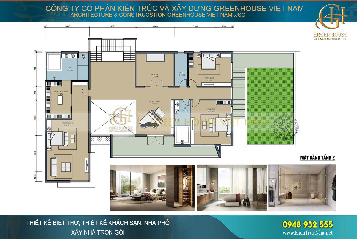 thiết kế biệt thự nghỉ dưỡng hiện đại 2 tầng đẳng cấp tại Bắc Giang