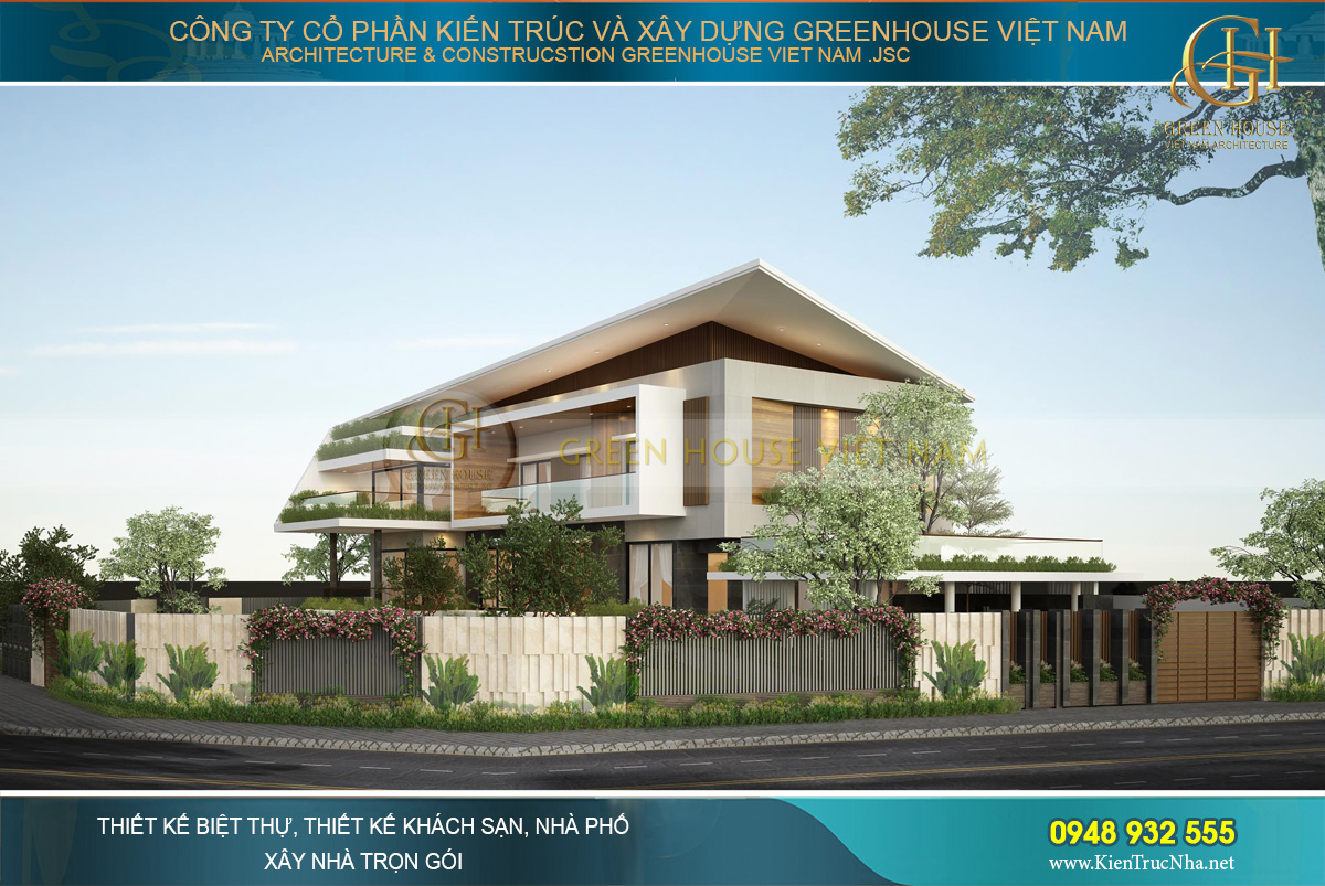 thiết kế biệt thự nghỉ dưỡng hiện đại 2 tầng đẳng cấp tại Bắc Giang