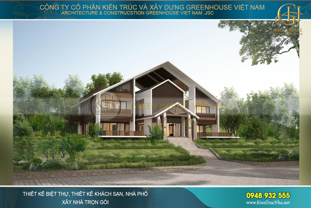 thiết kế biệt thự hiện đại 2 tầng 300m2