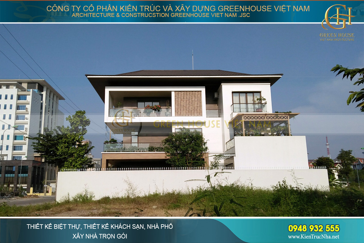 Thi công trọn gói biệt thự hiện đại 3 tầng diện tích 420m2