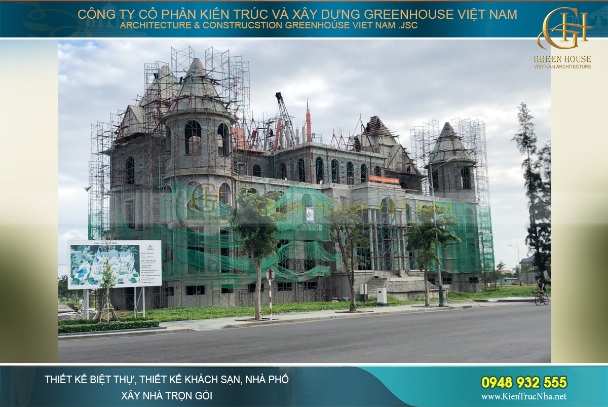 thi công trọn gói dinh thự Pháp 3 tầng tại Phan Thiết