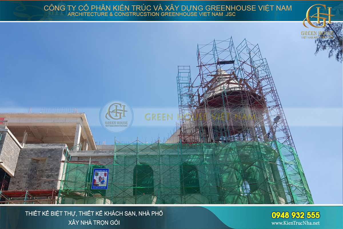 thi công trọn gói dinh thự cổ điển 3 tầng