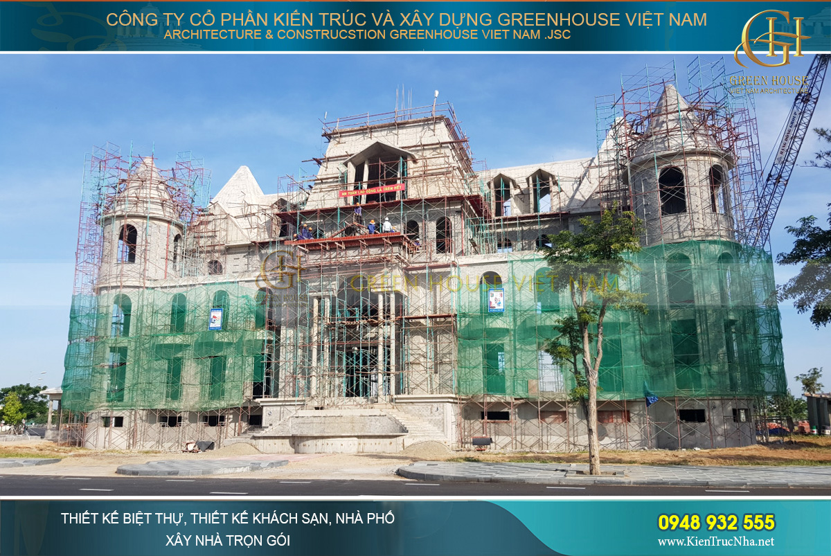 thi công trọn gói dinh thự Pháp 3 tầng tại Phan Thiết