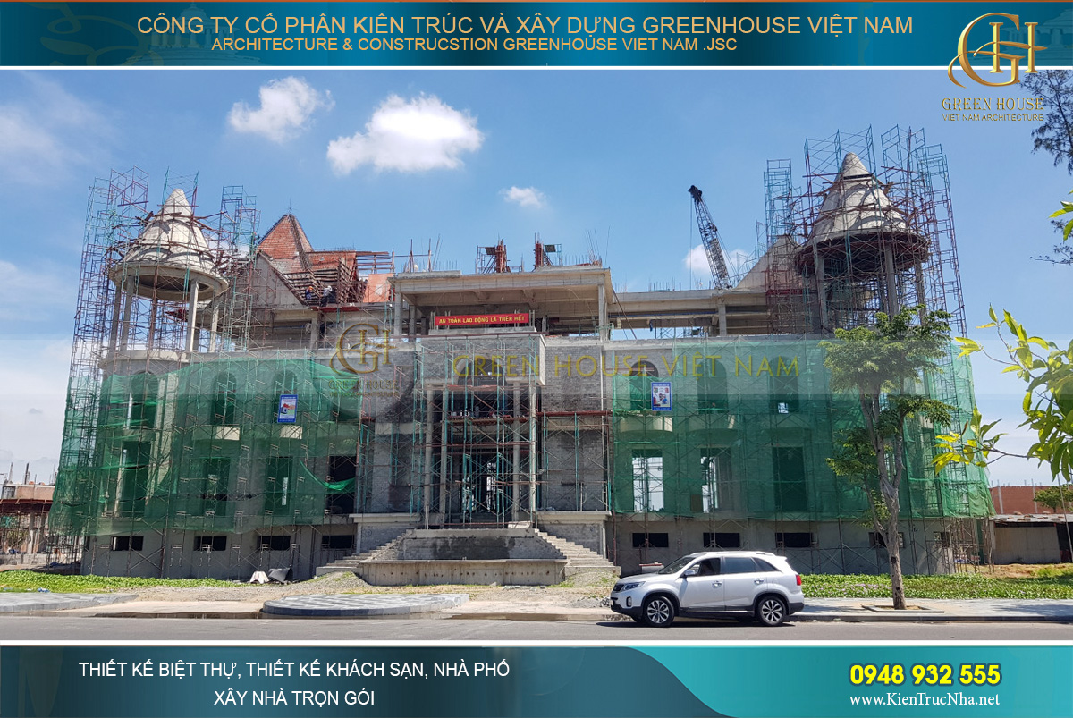 thi công trọn gói dinh thự Pháp 3 tầng tại Phan Thiết