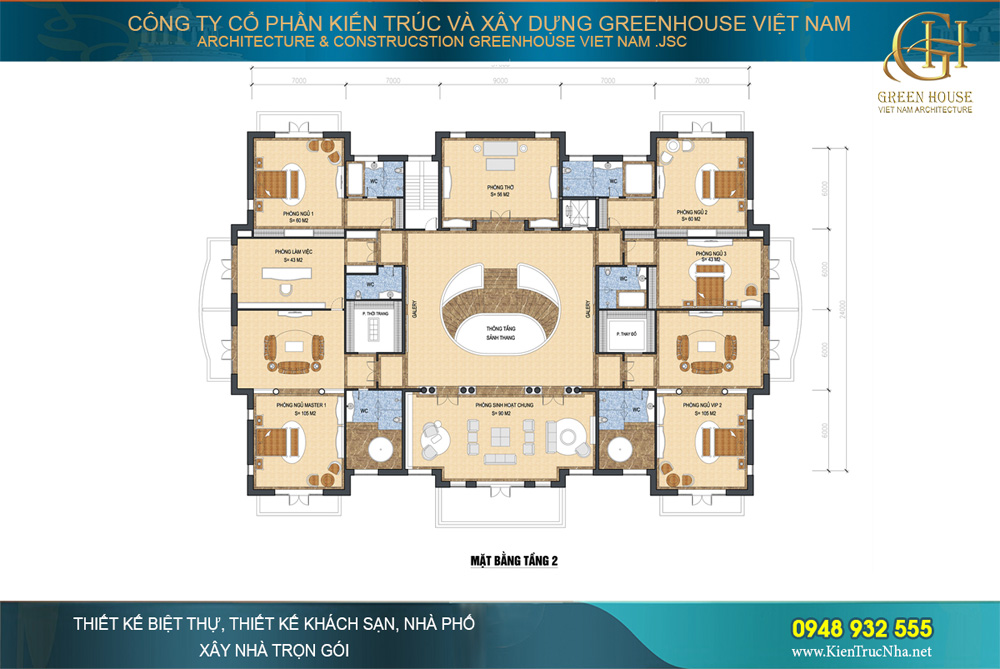 dinh thự tân cổ điển 2 tầng diện tích 170m2 (11x15m)
