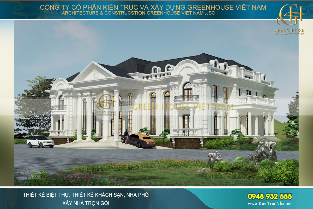 dinh thự tân cổ điển 2 tầng diện tích 170m2 (11x15m)