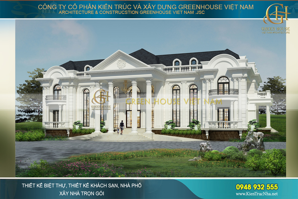 dinh thự tân cổ điển 2 tầng diện tích 170m2 (11x15m)