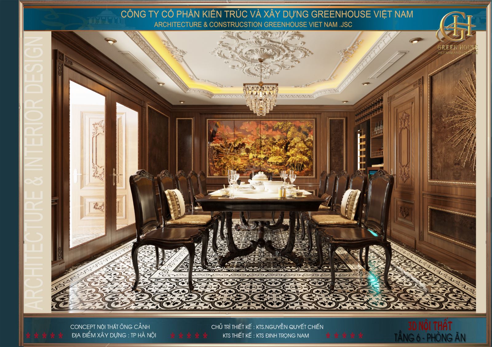 Thiết kế nội thất phòng ăn cực kỳ tinh tế và tỉ mỉ