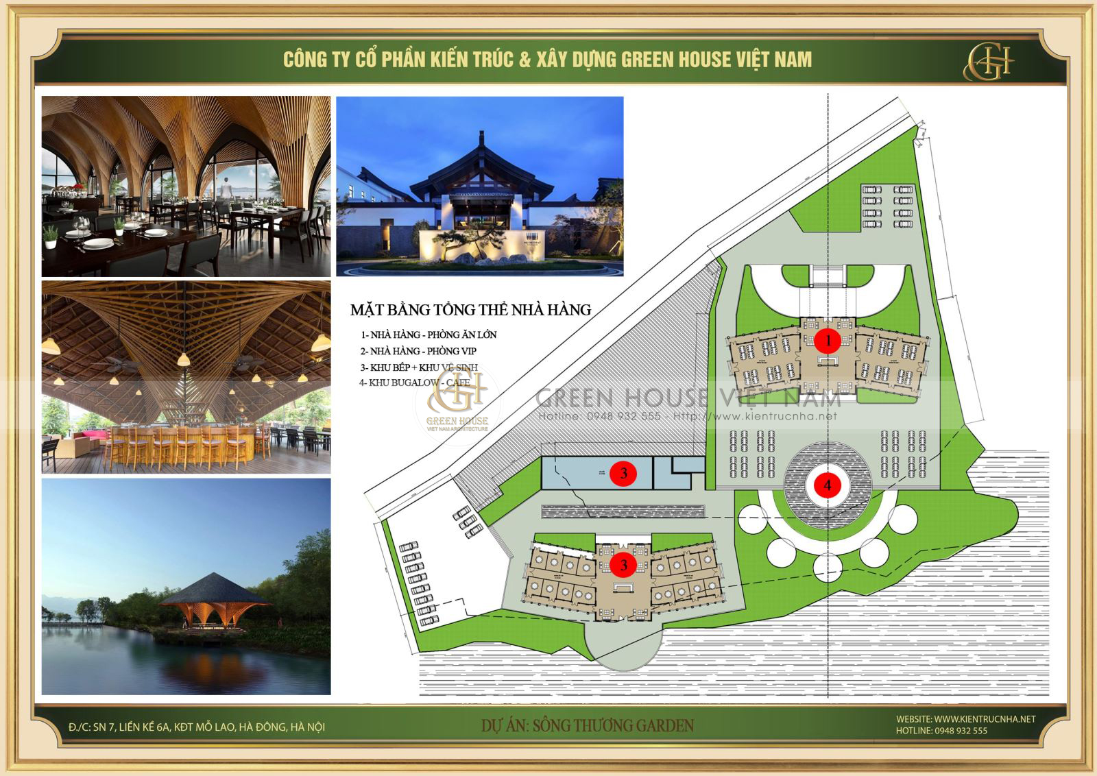 Mặt bằng tổng thể của nhà hàng tại Bắc Giang