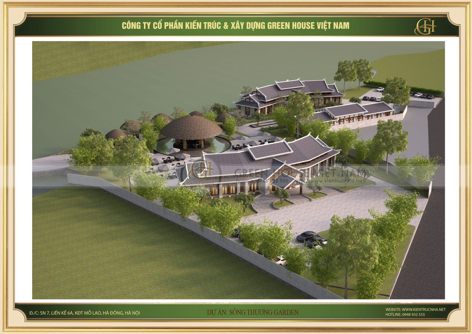 Thiết kế ngoại thất cho khu vực nhà hàng với không gian mở