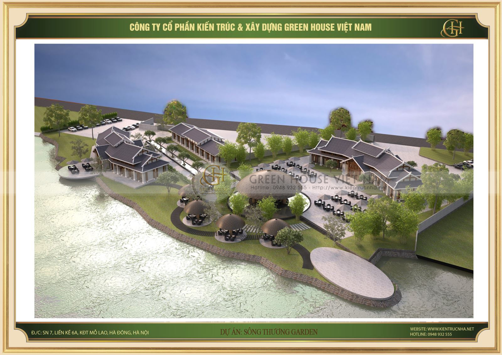 Diện mạo độc đáo nhà hàng của anh Thắng thông qua bản vẽ 3D chân thực