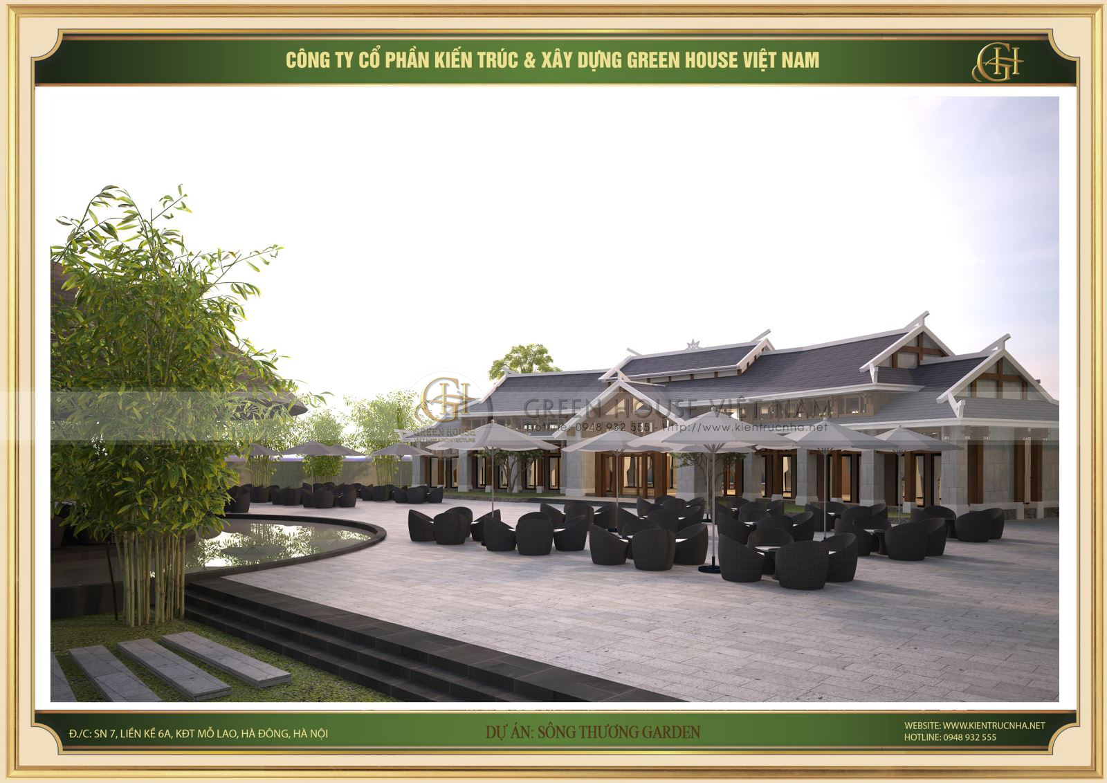 Mặt bằng tổng thể của nhà hàng tại Bắc Giang