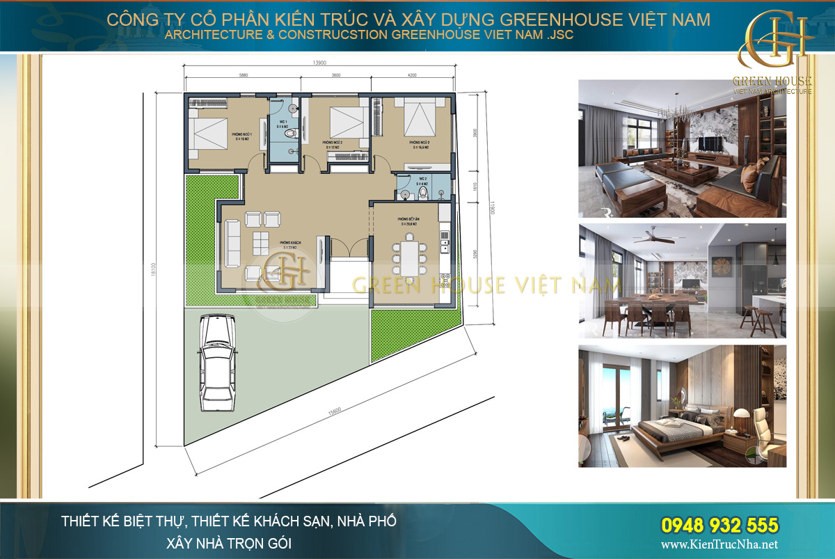 Bản vẽ phác thảo toàn bộ mặt bằng với cách bài bố không gian khoa học