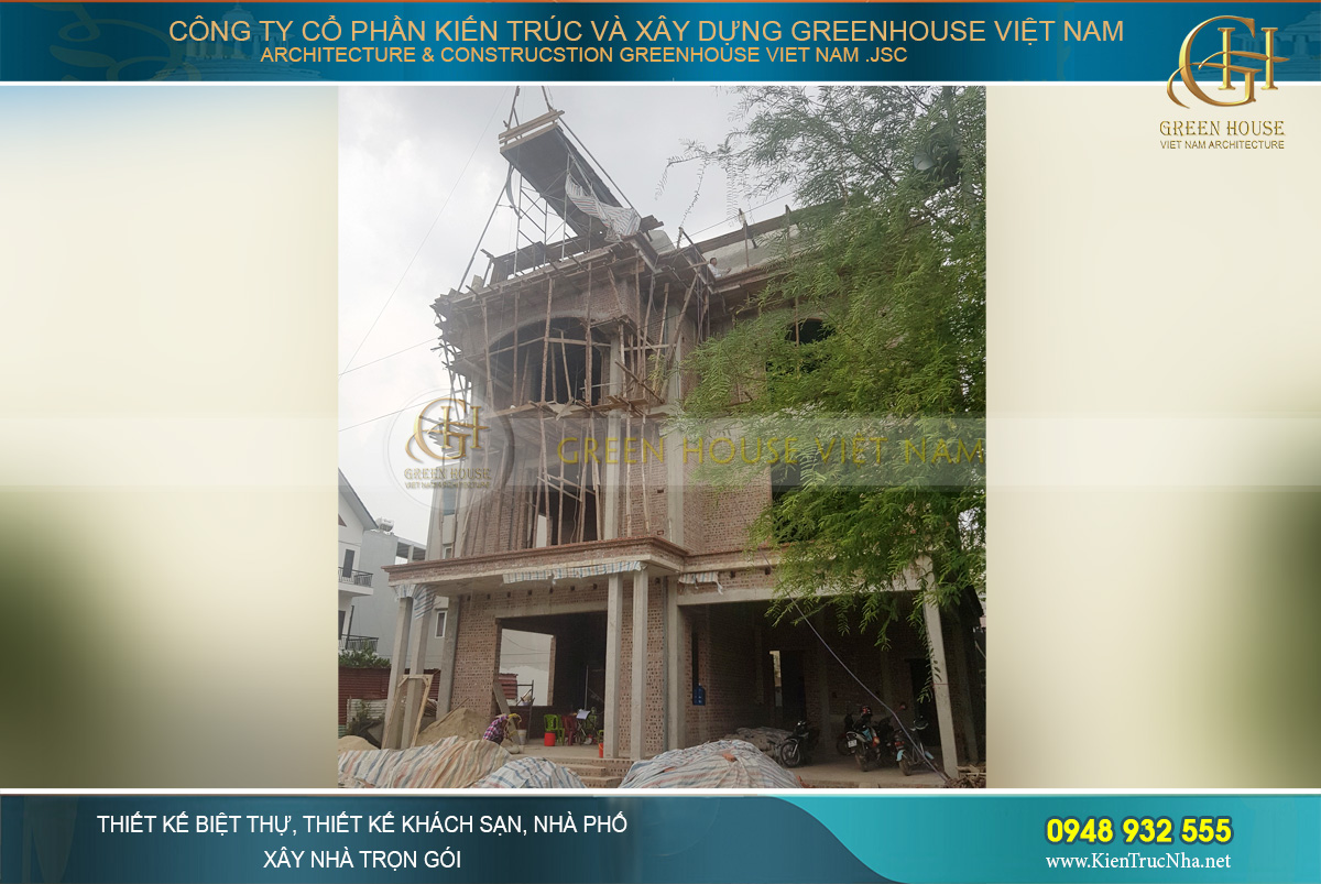 Thi công trọn gói biệt thự tân cổ điển 3 tầng diện tích 130m2