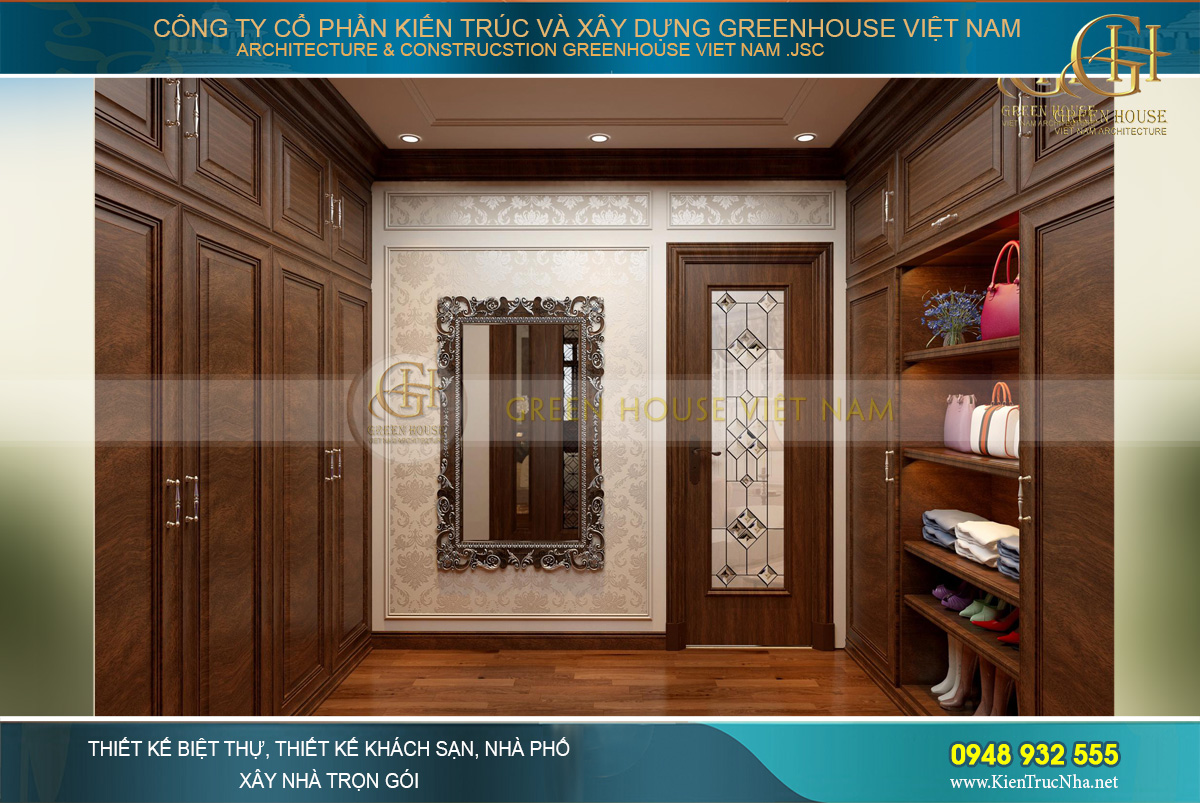 Các tủ chứa được thiết kế âm tường tạo sự gọn gàng, thuận tiện nhất