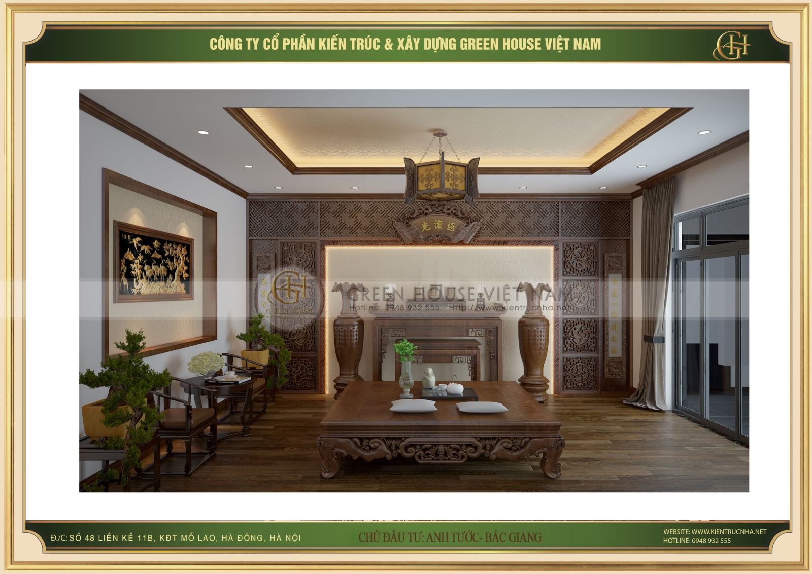 Không gian nơi thờ cúng của gia chủ