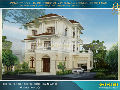 Xây biệt thự diện tích 150m2 đẹp hớp hồn