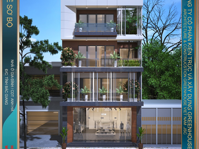 Thiết kế nhà phố 4 tầng kết hợp kinh doanh tại Bắc Giang