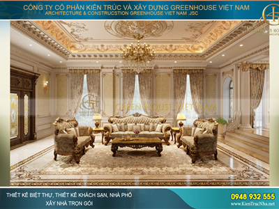 BST mẫu sofa tân cổ điển đẹp, kiểu dáng sang trọng cho biệt thự cao cấp