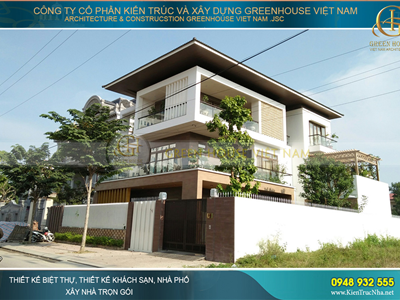 Thi công trọn gói biệt thự hiện đại 3 tầng diện tích 420m2