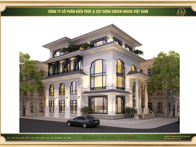 Thiết kế biệt thự tân cổ điển 4 tầng kết hợp kinh doanh tại Hải Phòng