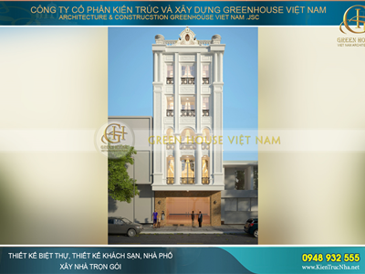 Thiết kế nhà phố 5 tầng mặt tiền 7m trẻ trung, lịch lãm tại Hà Nội
