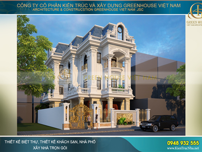 Thi công trọn gói biệt thự tân cổ điển 4 tầng đẹp tại Bắc Giang