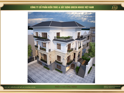 Thiết kế biệt thự gia đình 4 tầng phong cách tân cổ điển tại Bắc Giang - Anh Đoàn