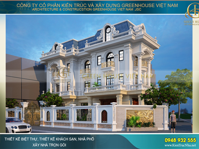 Biệt thự 4 tầng 2 mặt tiền phong cách tân cổ điển đẹp tại Green House Việt Nam