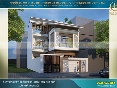 Thiết kế nhà lô phố 3 tầng đẹp sang trọng, tinh tế tại Bắc Giang