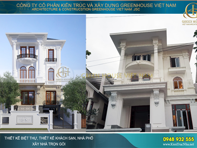 Thi công trọn gói biệt thự phố tân cổ điển 4 tầng 10x15m
