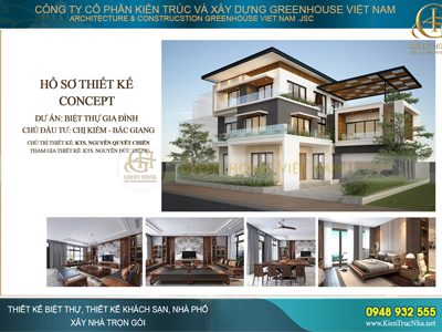 Mẫu thiết kế biệt thự hiện đại 3 tầng tại Bắc Giang – CDT Chị Kiểm