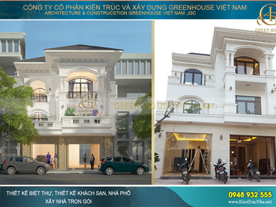 Thi công trọn gói biệt thự tân cổ điển 3 tầng