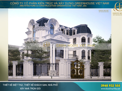 Xu hướng thiết kế biệt thự cổ điển kiểu Pháp đẳng cấp, thể hiện vị thế gia chủ