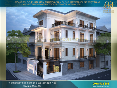 Biệt thự tân cổ điển 4 tầng đẳng cấp mỹ lệ vô cùng sang trọng