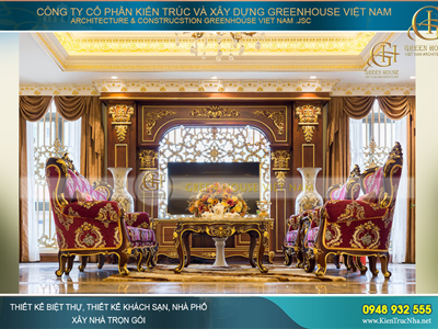 Thi công nội thất trọn gói cho biệt thự tân cổ điển 400m2