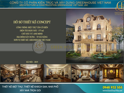 Ấn tượng biệt thự Tân cổ điển 3 tầng nổi bật tại Đà Nẵng