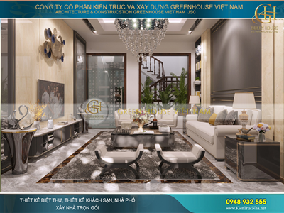 Thiết kế nội thất nhà phố 4 tầng mặt tiền 6m, đẹp, cuốn hút nhất tại Hà Nội