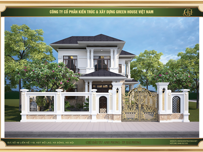 Thiết kế biệt thự 2 tầng tân cổ điển sang trọng tại Hải Phòng