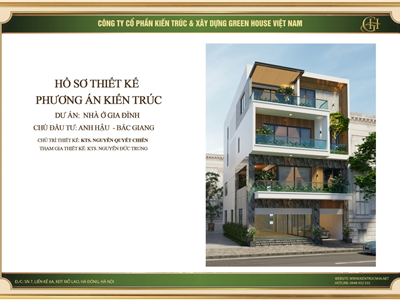 Thiết kế nhà phố 4 tầng hiện đại tại Bắc Giang - CĐT Anh Hậu