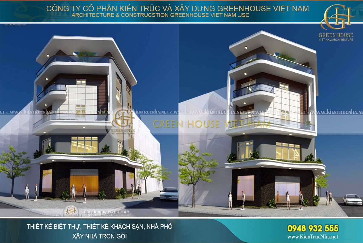 Thiết kế nhà ống hiện đại 5 tầng kết hợp kinh doanh 80m2