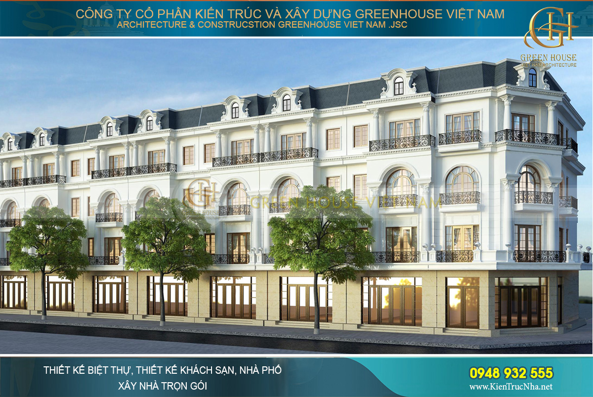 Thiết kế khu phố thương mại tân cổ điển 5 tầng