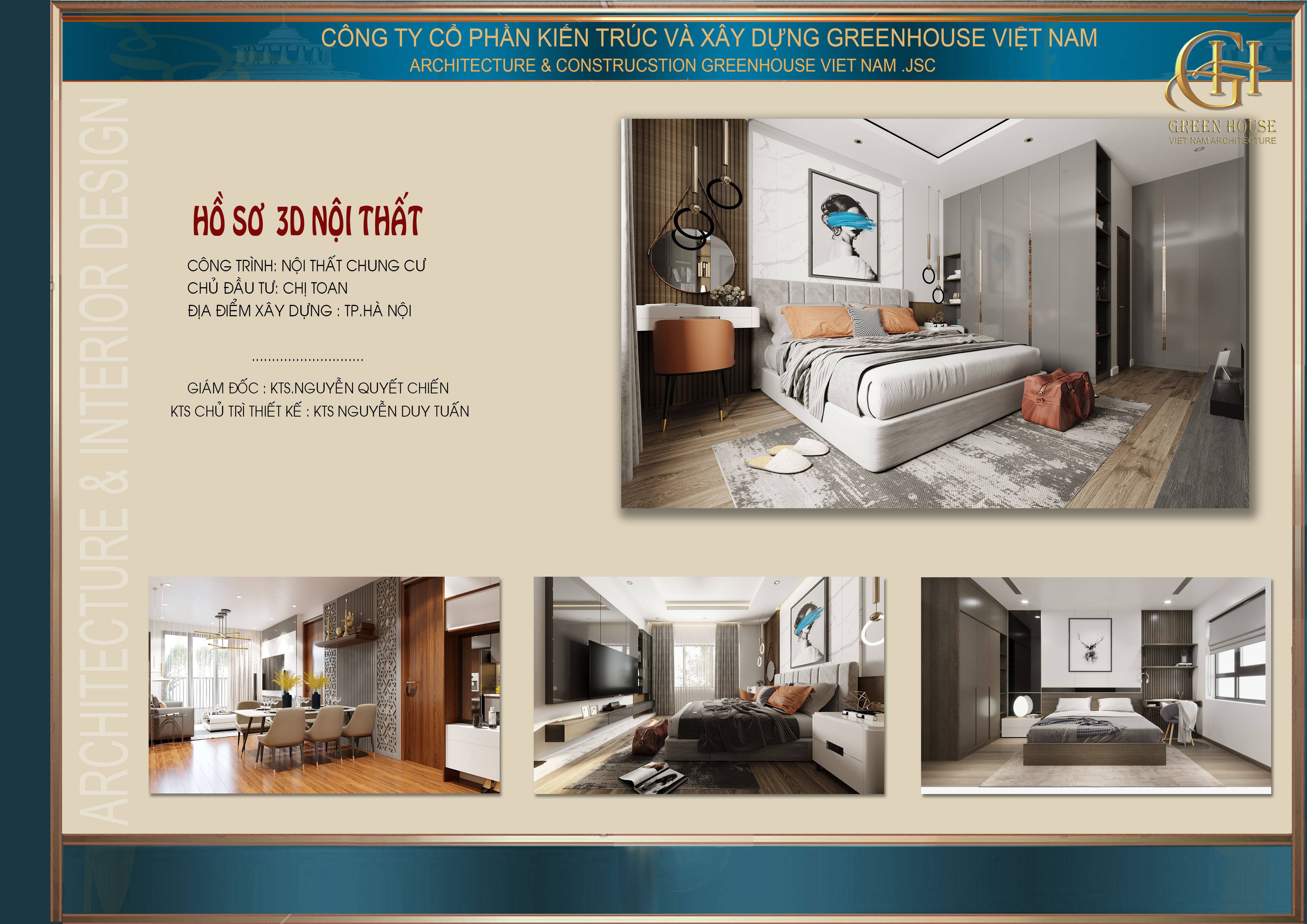 Thiết kế nội thất chung cư cao cấp sang trọng hiện đại tại Hà Nội