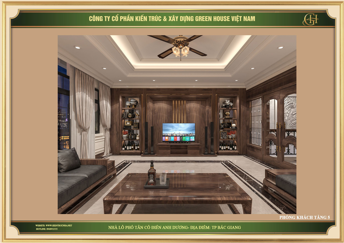 Mẫu thiết kế nội thất tân cổ điển sang trọng tiện nghi tại Bắc Giang