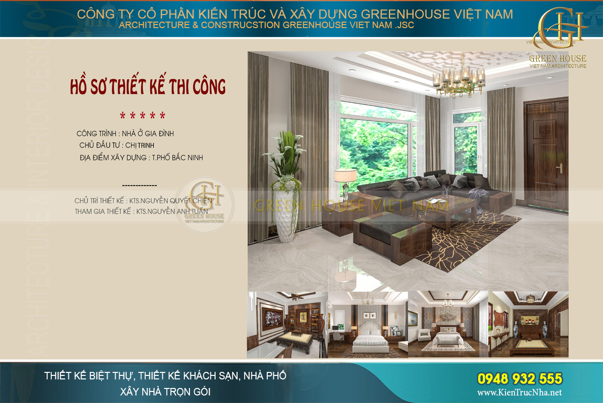 Thiết kế nội thất biệt thự hiện đại 3 tầng