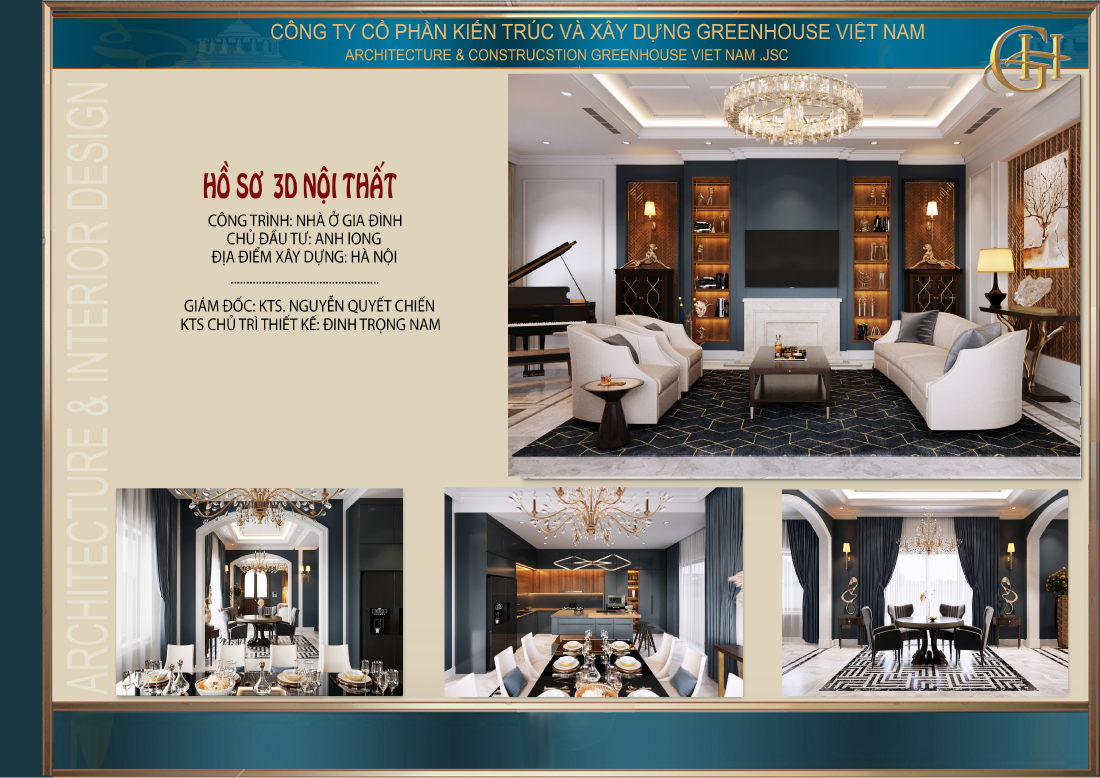 Mẫu thiết kế nội thất biệt thự Vinhomes đẹp sang trọng tại Hà Nội