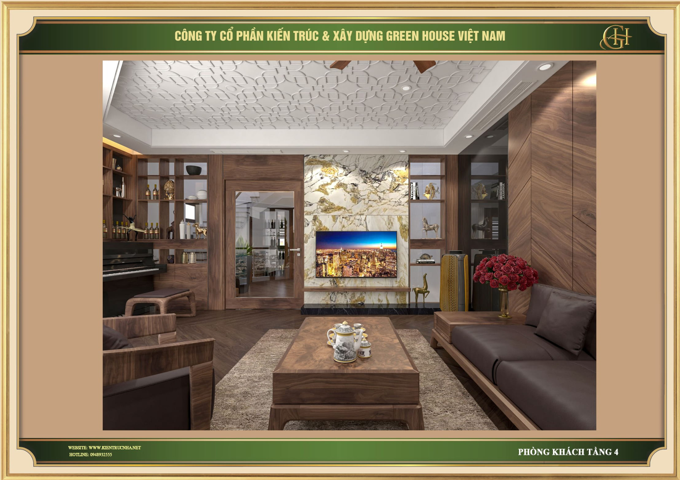 Mẫu thiết kế nội thất nhà phố tân cổ điển sang trọng, đẳng cấp tại Bắc Giang