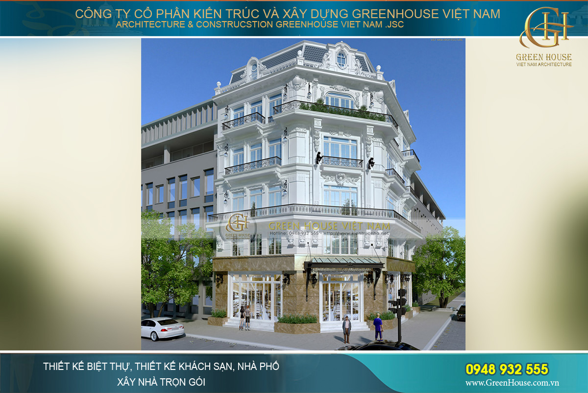 Thiết kế khách sạn tân cổ điển 5 tầng