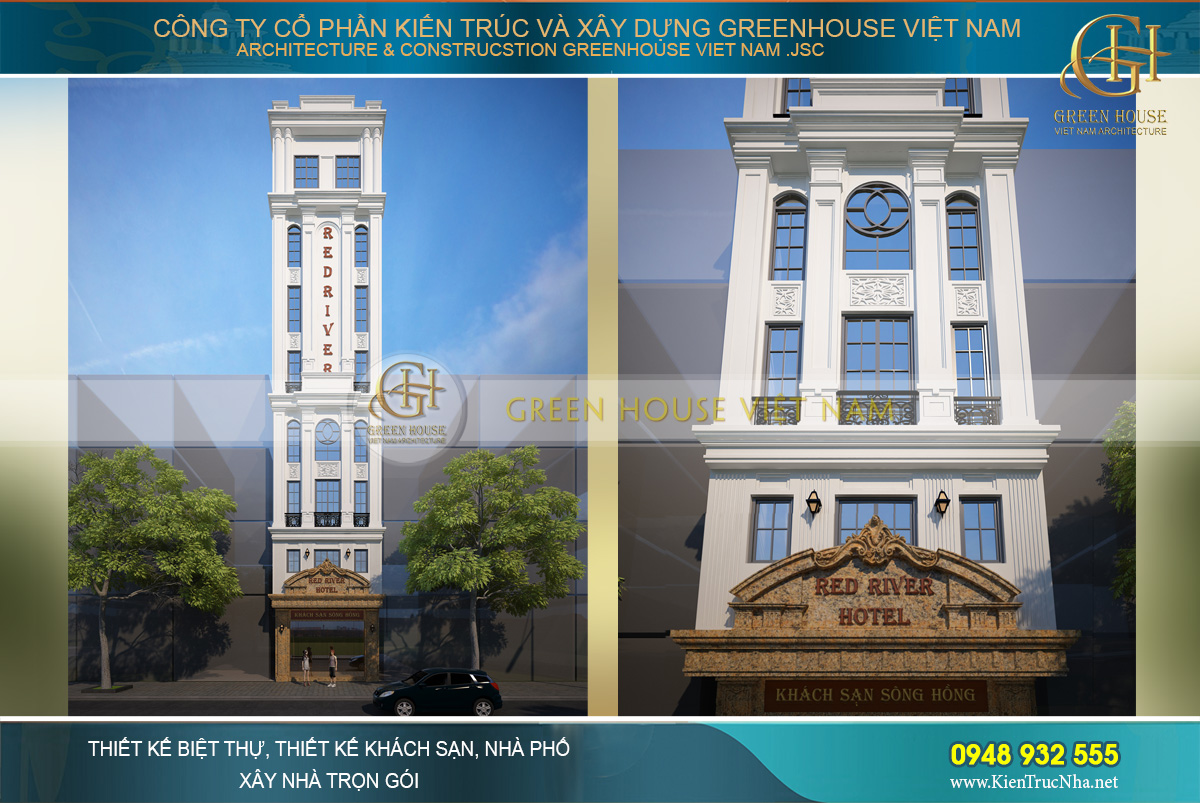 Thiết kế khách sạn mini 8 tầng 5,5mx10m