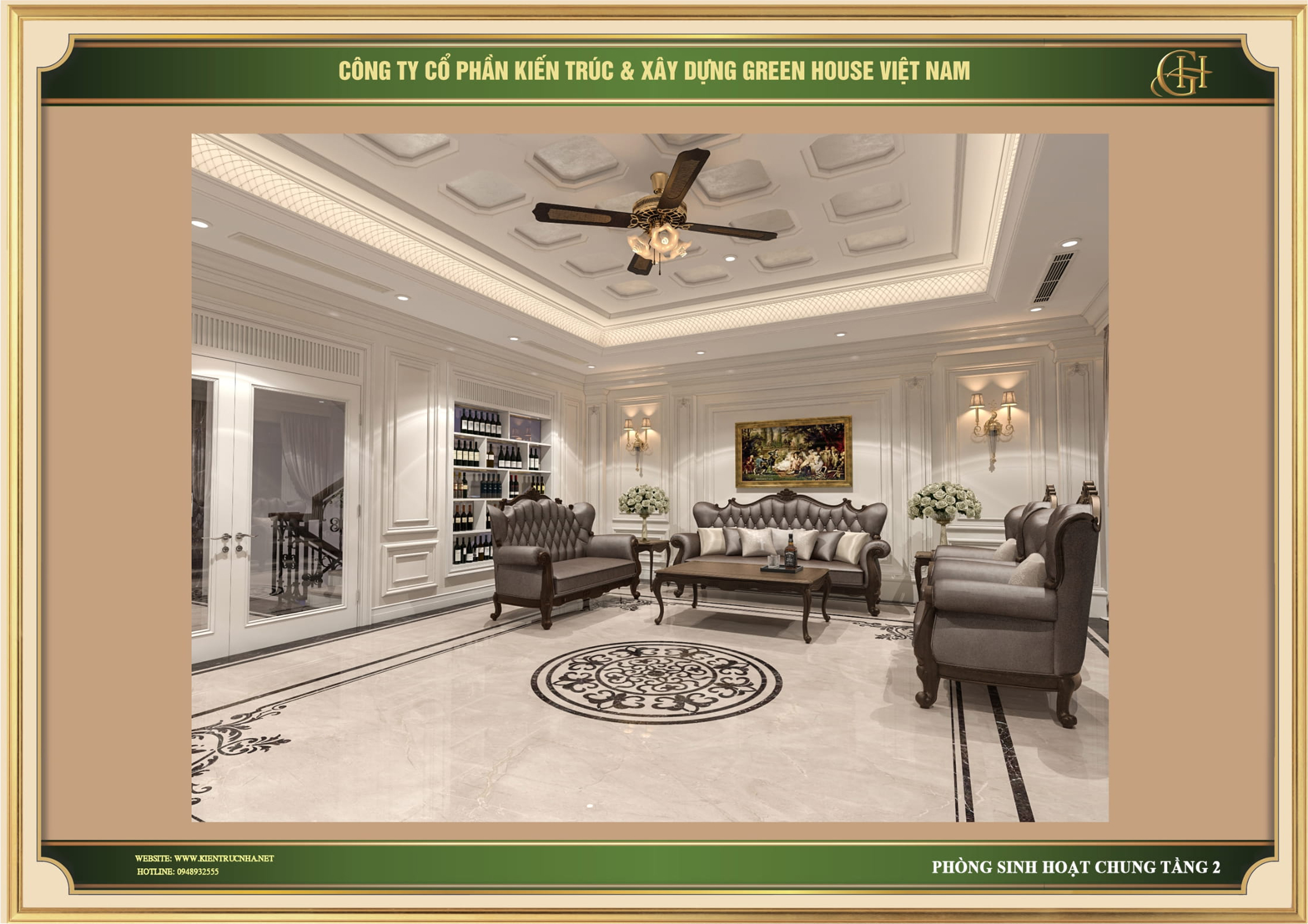 Thiết kế nội thất nhà phố tân cổ điển 6 tầng đẹp mê ly tại Bắc Giang